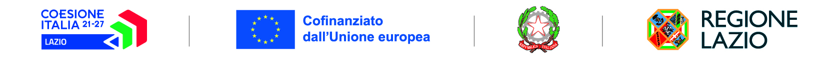 Loghi Coesione Italia 21-27, Unione Europea, Repubblica Italiana, Regione Lazio